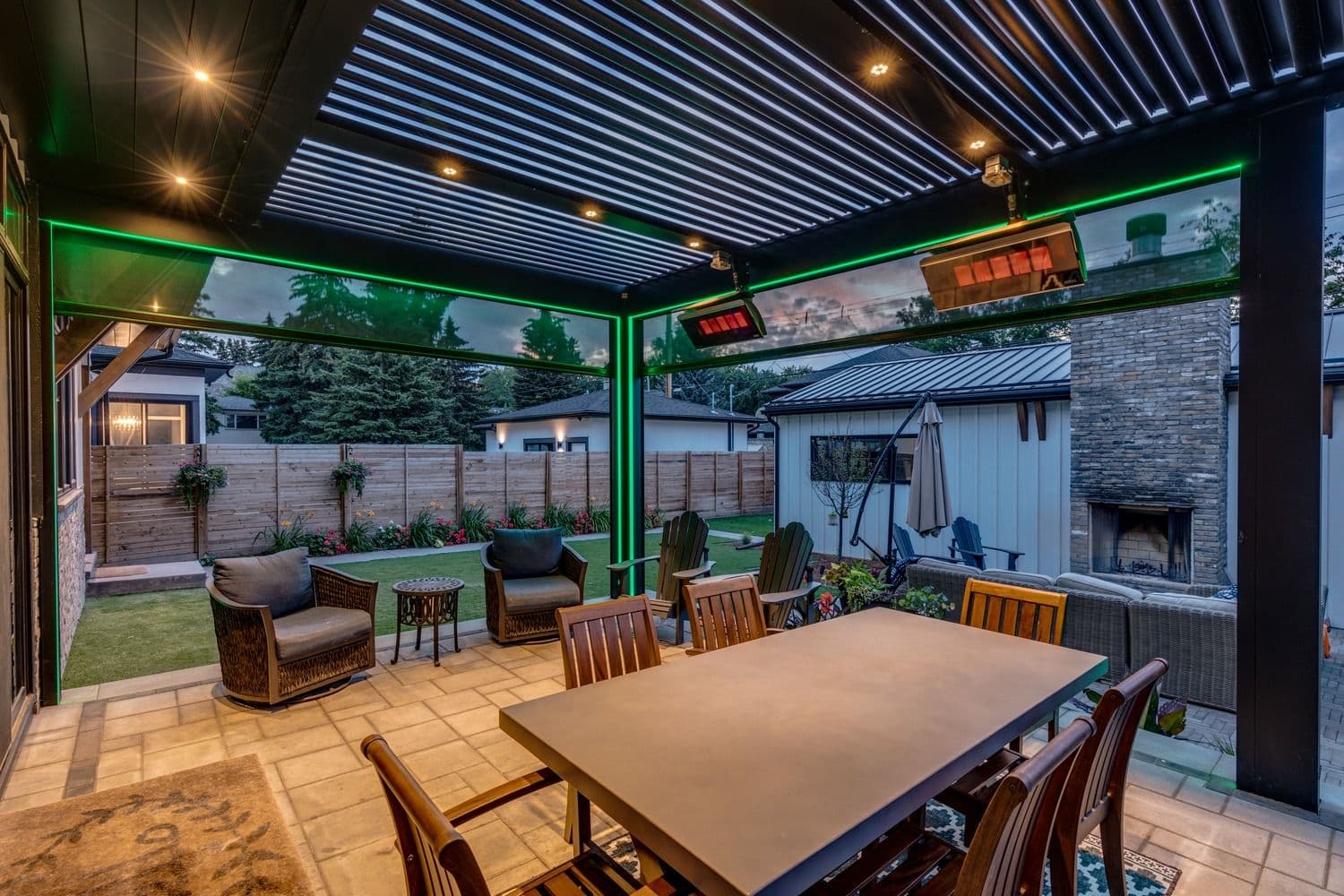 StruXure Adjustable Pergola with TRAX Lighting & Phantom Motorized Screens - Elbow Park (1 (15).jpg